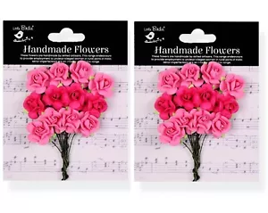 2 Packungen - Catalina Papierblumen - kostbare rosa kleine Vogelblumen 12/Stück - Bild 1 von 1