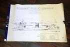Vintage Public Library Blueprints, Building blueprint, structural engineering 