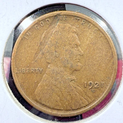 1921-S U.S. Lincoln Wheat Cent Error Laminated Planchet & Woody SP6005 - Image 1 of 2