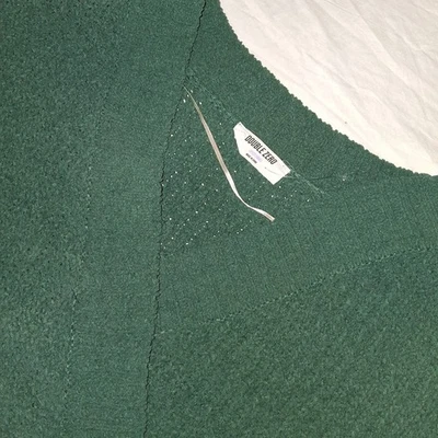 Suéter grueso de punto verde pequeño picante Double Zero para mujer manga larga Foto 1 de 4