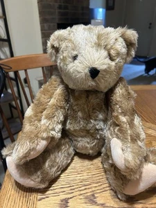 Vintage 16" Posable Vermont No. 1 Teddybär Made In USA Braun Love Patch - Bild 1 von 7
