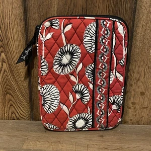 Vera Bradley Deco Daisy Tablet E-Reader Case Quilted Red Floral Fabric 9x7 - Picture 1 of 3