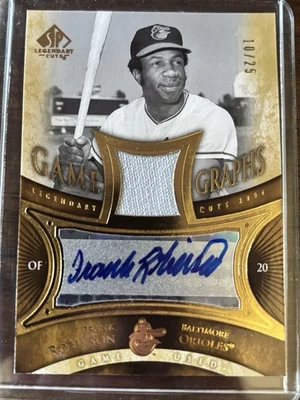 SP Legendary Cuts Game Graphs Frank Robinson 2004 10/25 (auto/camiseta usada para juegos) Foto 1 de 2
