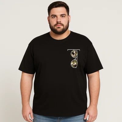 T-SHIRT UMO MAXFORT TAGLIE OVER MANICA CORTA GIROCOLLO STAMPA COTONE ART. E2630  Foto 1 de 4