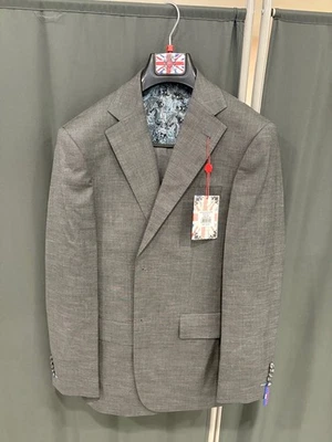 Terno cinza clássico lavanderia inglês novo em folha com etiquetas tamanho 40R slim fit $395 MSRP - Imagem 1 de 4