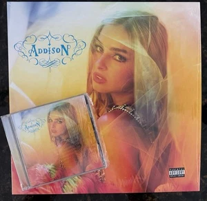 Addison Rae 🧡 Addison 🧡 Opaque Tangerine Vinyl LP + Signed CD Bundle - Picture 1 of 4