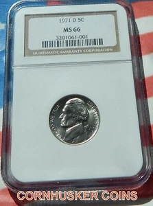 1971 D JEFFERSON NICKEL NGC MS 66  ~ GREAT EYE APPEAL ~ FREE SHIPPING - Picture 1 of 2