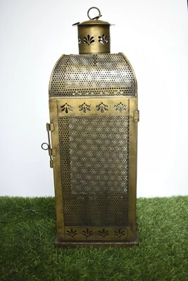 24 Inches Hand Carved Solid Bronze Vintage Indian Lamp Decorative Showpiece Art - Image 1 of 4