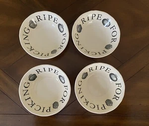 Excellent New 4 Wood & Sons The Kitchen Garden Black Cereal Bowls RipeForPicking - Picture 1 of 9