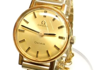 OMEGA Wristwatch Geneve7B7D Analog Manual Ladies Gold Dial Watch Used Japan F/S - Picture 1 of 6