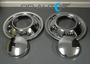 4pc Set Front Wheel Chrome Simulators w/ Center Caps for DODGE RAM 3500 DUALLY - Picture 1 of 5
