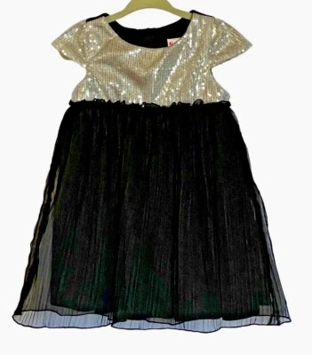 Vestido Nannette Niñas 24 Meses Lentejuelas Plisado Manga Gorra Formal Vacaciones Festivo Foto 1 de 4