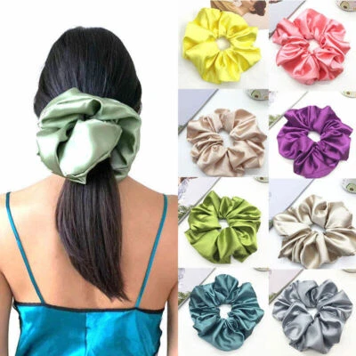 Super Large Size Smooth Satin Headdress Girls Hair Rope Scrunchies Hair Ring Tie - Image 1 of 4