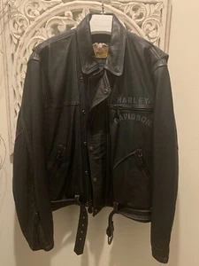 Harley Davidson Vintage (1995) weiche schwarze Lederjacke Größe L - Bild 1 von 10