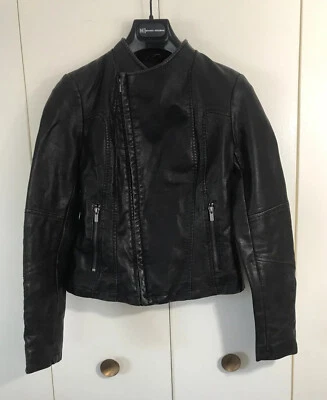 Chaqueta de moto Express de cuero sintético para mujer talla XS color marrón Foto 1 de 4