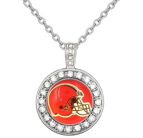 Orange Cleveland Browns Women's 925 Sterling Silver Necklace Football Gift D18 Cover