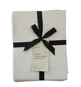West Elm SILKY TENCEL Sheet Set King Frost Gray  NWT - Picture 1 of 5
