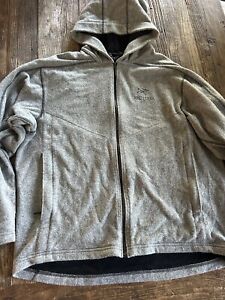 Arc’teryx Gray Wool Hooded Sweatshirt Hoody Unisex Large Zip Front Jacket