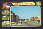 New Albany Mississippi Downtown Street Scene Old Cars Vintage Postcard
