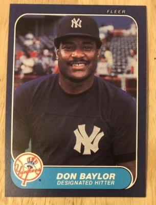 1986 Fleer - #99 Don Baylor New York Yankees Baseball Card - Image 1 of 2