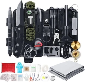 Kit de Supervivencia 246 en 1 con Cuchillo y Linterna para Camping y Aventuras - Imagen 1 de 14