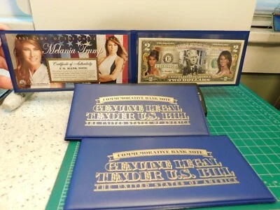 Melania Trump 2 Dollar Bill Authentic U.S. Currency New in Original Folder w/COA - Image 1 of 4