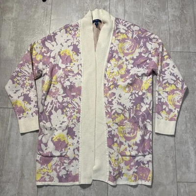 Isaac Mizrahi Live! Cárdigan Floral Talla L Pastel Frente Abierto Suéter Tejido Cómodo Foto 1 de 4