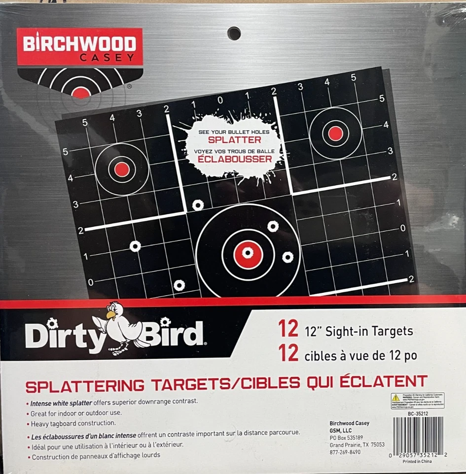 "Birchwood Casey 35212 Dirty Bird 12\ Sitein Trgt 12Shpk"""