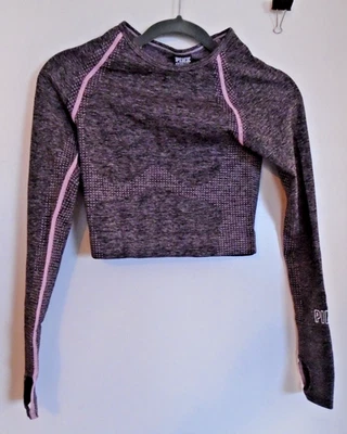 Victoria Secret ROSA Top Sin Costuras Pequeño Gris Ropa Activa Foto 1 de 4