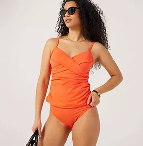 Ruth Langsford Holiday Shop Tankini Set blue paisley Size 14 coral new tags - Picture 1 of 7