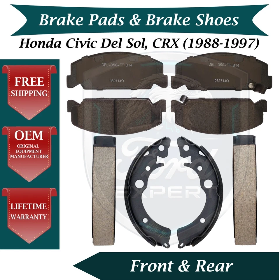 Almohadillas delanteras y zapatas traseras ACDelco OEM para Honda CRX Civic Del Sol 1988-1997 Foto 1 de 4