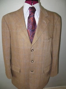Bespoke Ermenegildo Zegna Trofeo Herringbone Blue Plaid Cashmere Wool Blazer 40 - Picture 1 of 12