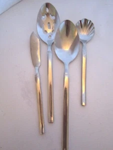 4 PC LOT J A HENCKELS "OPUS" STAINLESS STEEL FLATWARE SILVERWARE Serving Spoon - Picture 1 of 3