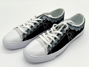 RBG Ruth Bader Ginsburg Low Top Sneakers Black & White Size 44 EU 12 US Women's - Picture 1 of 5