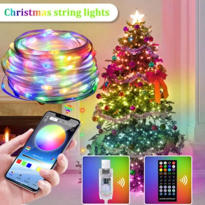 LED Fairy String Lights Dimmable Smart APP Remote Control Music Sync Xmas Decor - Image 1 of 4