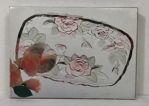 Vintage Home Beautiful Crystal Beauty Rose Oblong Platter 11 Inches - Picture 1 of 6