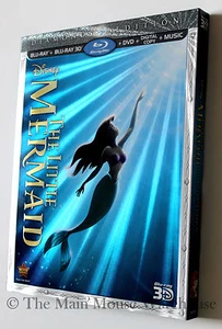 Authentic Disney The Little Mermaid 3D Blu-ray DVD Digital Copy with Slipcover - Imagen 1 de 5