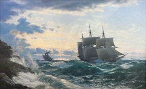Carl Rasmussen : "Ships Clear Land the Morning after a Storm" — Fine Art Print - Picture 1 of 7