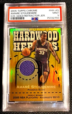 SSP 7/9 ! PSA 9 MINT 2005 AMARE STOUDEMIRE TOPPS CHROME GOLD REFRACTOR G1644 - Image 1 of 3