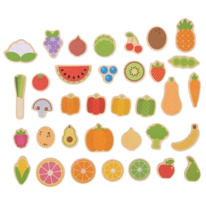 Bigjigs Toys Madera Frutas y Verduras Magnetismo, 35 Piezas, Incluye Caja de Almacenamiento - Imagen 1 de 2