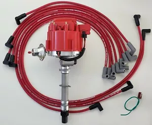 CHEVY CORVETTE 62-74 TACH DRIVE HEI DISTRIBUTOR + RED 8.5mm WIRES under exhaust - Picture 1 of 7