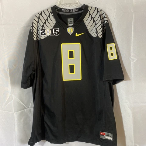 Rare Oregon Ducks Marcus Mariota 2015 Championship Nike Team Jersey Black 2XL Cover
