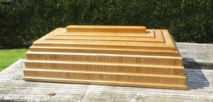 Unusual Stepped Table Top Box, Ply Construction - Jewellery/Keepsake 34.5 x 18cm - Picture 1 of 6