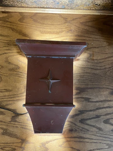 Pr Antique Copper Gutter Head Architectual Salvage repurposed Wall Sconce Lights Cover
