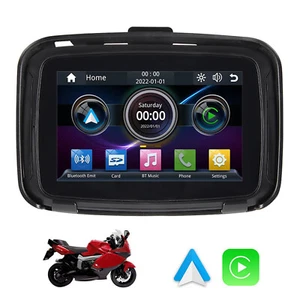 5 inch TouchScreen Motorcycle Navigator Waterproof CarPlay Android Auto W/ PWR - Picture 1 of 17