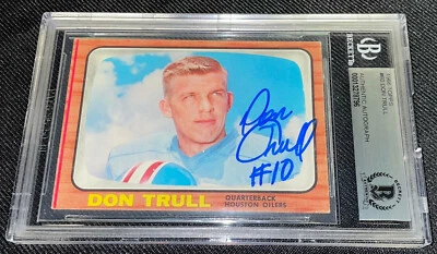 DON TRULL SIGNED 1966 TOPPS #43 HOUSTON OILERS CARD BECKETT AUTO - Image 1 of 2