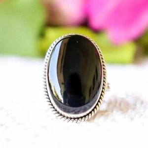 Black Onyx Gemstone 925 Sterling Silver Handmade Ring Jewelry SS-285 - Picture 1 of 7