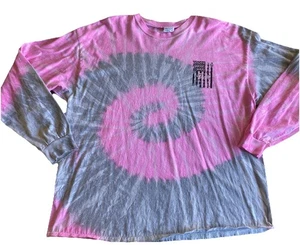 Great Smokey Mountains Pink Gray Tie Dye Long Sleeve T-Shirt XL Made In USA - Picture 1 of 6