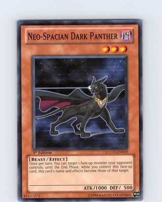 Yu-Gi-Oh TCG Neo-Spacian Dark Panther LCGX-EN019 1st Edition Common Card NM - Image 1 of 2