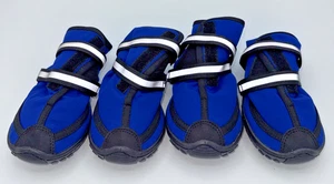 Dog Shoes/Booties Blue Reflective Waterproof Rugged Anti-Slip Sole New XXL - Picture 1 of 7
